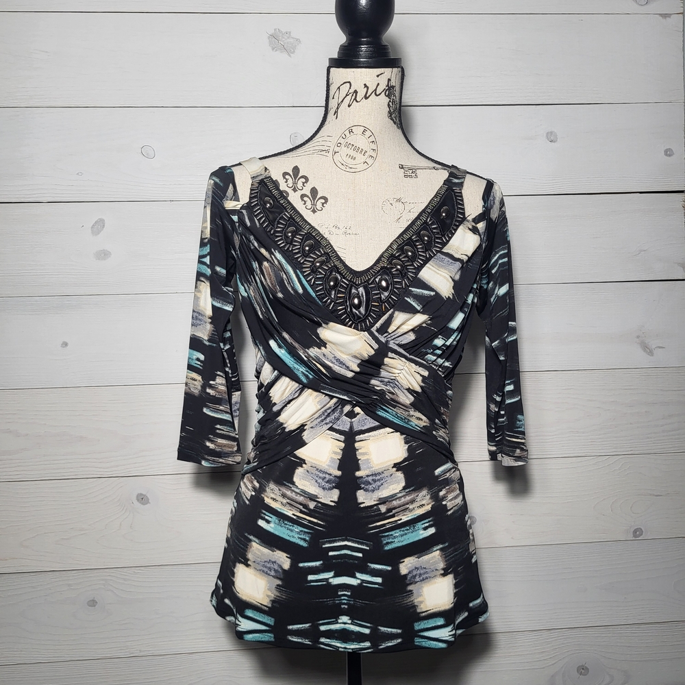 Y2k Venus Top Beaded Embellished Cold Shoulder BOHO Fairygoth